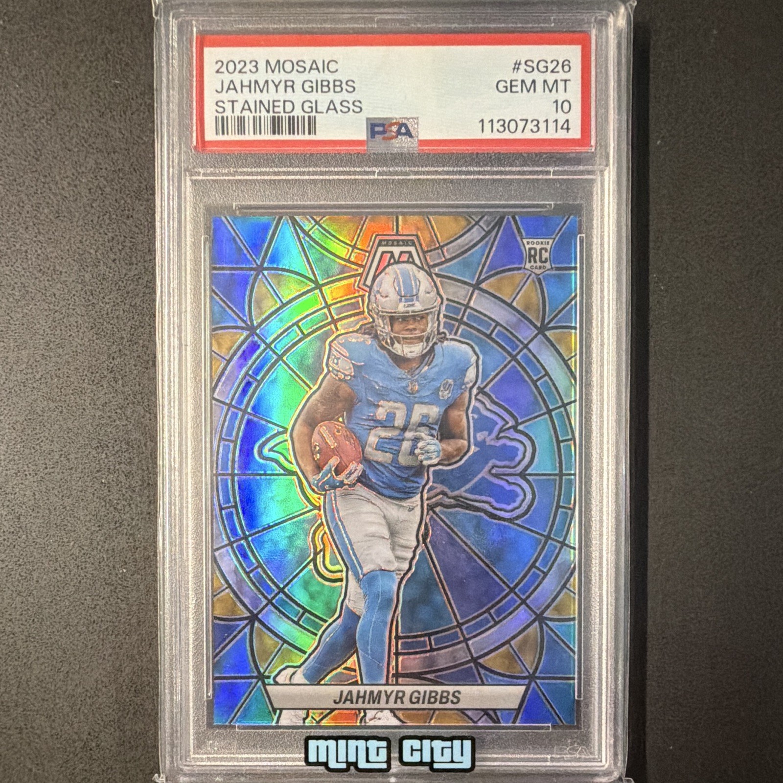 Jahmyr Gibbs Panini Mosaic Stained Glass #SG26 Base