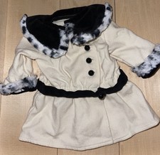 American Girl Samantha Doll Fancy Coat Cream & Black Animal Print Faux Fur Trim