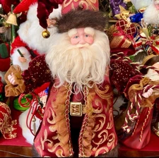 Frontgate 18” Fabric Santa Front Gate Holiday Christmas Doll Standing Figure