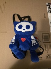 Skelanimals Kit Cat Blue Deluxe Rare Plush Backpack