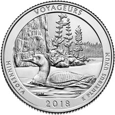 USA - 25 Cents 2018 - D aUNC 43rd Park, Voyageurs National Park Lemberg-Zp