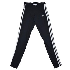 Adidas Originals Logo 3 Stripes Black Cotton mid-rise Leggings Women's small