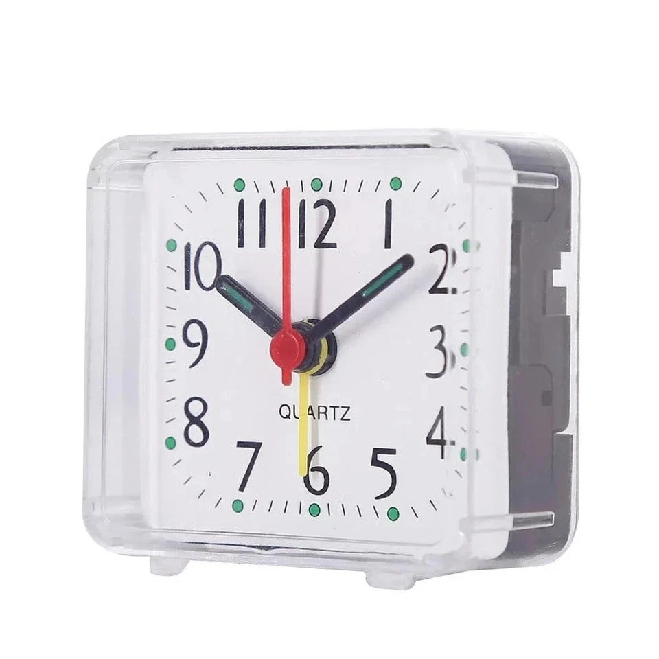 Silent Compact & Portable Alarm Clock Travel Quartz Beep Alarm Clock Small Cute