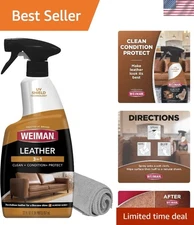 22oz Leather Cleaner, Polish & Conditioner with Microfiber Towel - UV Protection