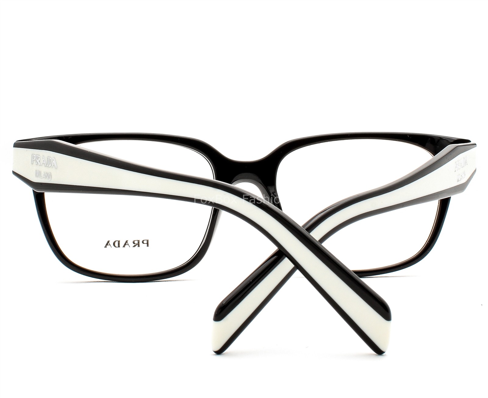 Prada Eyeglasses Glasses VPR 17Z 1AB-1O1 Polished Black on White 54mm with Case thumbnail 3
