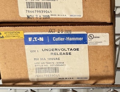 Eaton Cutler Hammer 5672D69G11 120 VAC UVR  RH Type MA HMA