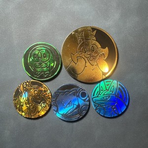 Lot Of 5 Pokémon TCG Coin's, Charizard, Blastoise, Lucario 