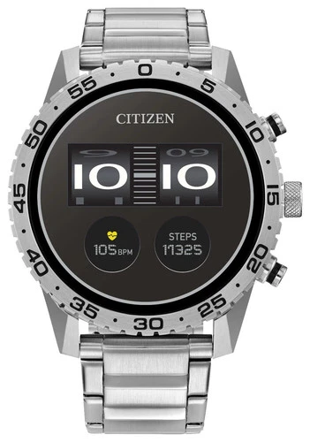 Citizen CZ Touchscreen Silver Stainless Steel Smart Watch 44MM MX1010-59X NEW