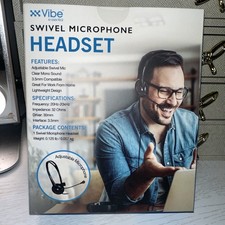 Vibe 3.5mm Plug-In Mono Headset Headset With Swivel Microphone New In Box