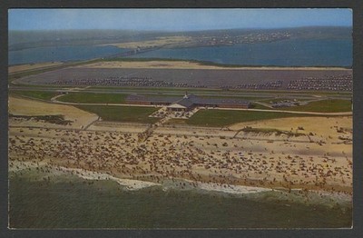 Fire Island Long NY c.1960 Postcard AERIAL PANORAMA VIEW SMITH POINT COUNTY PARK