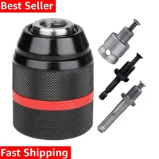 Self-Centering 1-13mm Keyless Drill Chuck with 1/2" Adapter - Easy Installation