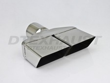 Stainless Steel Dual Single Wall Square Exhaust Tip 2.5 In 5.5x2 Out 8.3long