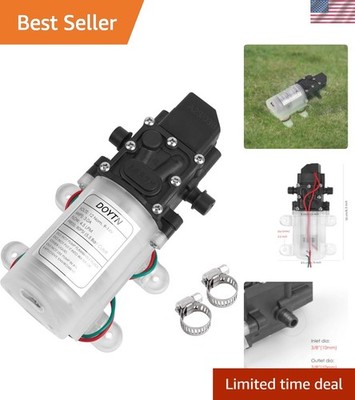 Efficient 12V Water Pump - 4.5 L/Min, Built-in Pressure Switch for RV & Marine