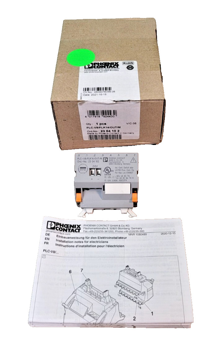 PHOENIX CONTACT V8 Adapter for 8 x PLC-INTERFACE, (6.2 mm) PLC-V8/FLK14/OUT/M