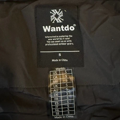 Wantdo Mens Black Puffer Parka Jacket Removable Faux Fur Hood Size Small NWT image 5
