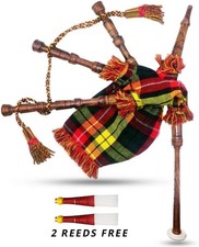 Traditional Highland Buchanan Bagpipe Authentic Look with 2 Free Reeds
