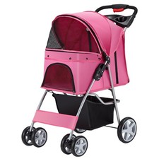 Pet Stroller, 4 Wheels Pet Strolling Cart for Medium/Small Dogs and Cats, Fol...