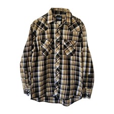 Wrangler Pearl Snap Men's 16 Long Sleeved Slim Western Shirt Plaid Multicolor