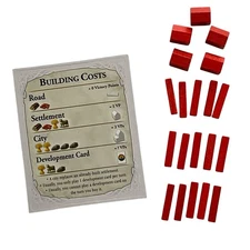 Catan 25th Anniversary Replacement Pieces Cards Red Building Cost Card Pieces