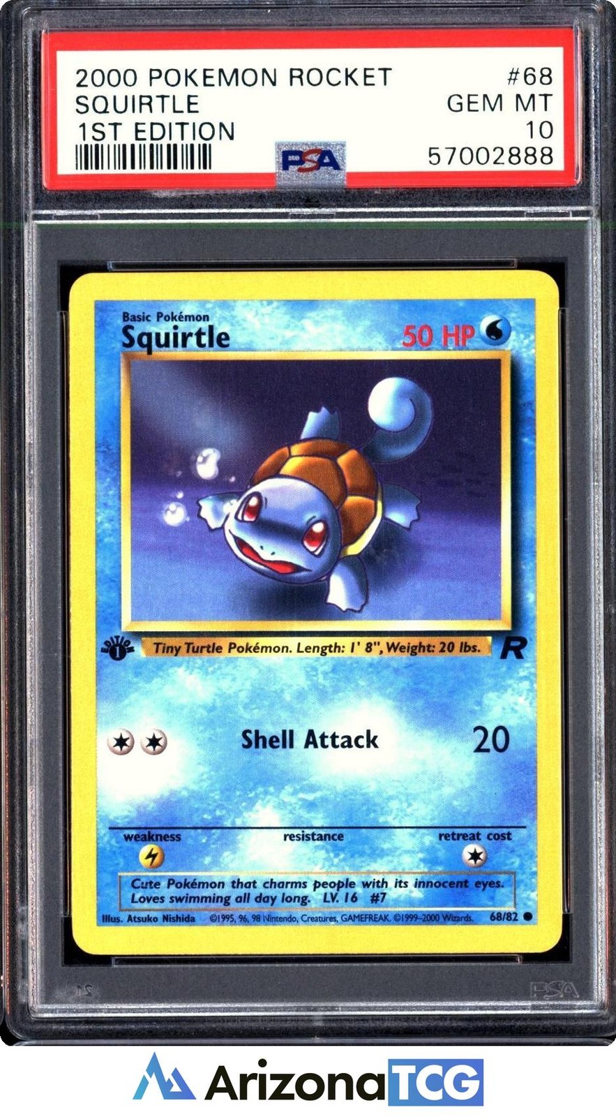 Pokemon 2000 Squirtle 68/82 1st Edition Common Team Rocket GEM MINT PSA 10