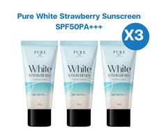 3x Pure sunscreen foundation PURE White Strawberry SPF 50 PA thin texture