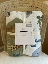Pottery Barn Kids Layton Map Toddler Quilt Mono “Sonny Zeppelyn” NWT OPEN BOX