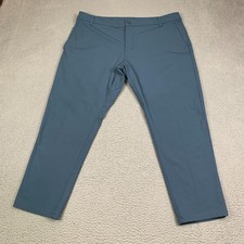 Lululemon Commission Pants Mens 40x28 Classic Chino Blue Warpstreme LM5AEVS