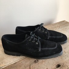 KEDS Black Suede Lace Up Oxford Shoe Goth Preppy Flexible Rubber Bottom 9.5