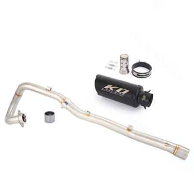 For Suzuki DRZ400 2000-2024 Complete Exhaust Black Mufflers Tip Header Link Pipe