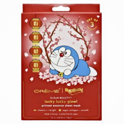The Crème Shop Doraemon: Lucky Lucky Glow! Printed Essence Sheet Mask (Set of 3)