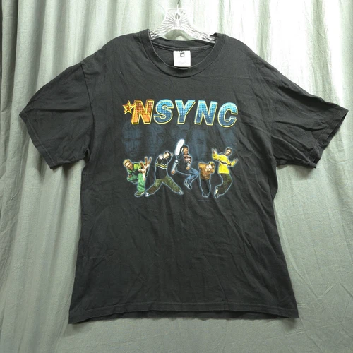 Vintage 1999 *NSync Winterland Band Shirt Black Size Large D 1990s vintage concert t-shirt, vintage, size L, single stitch, B+ condition