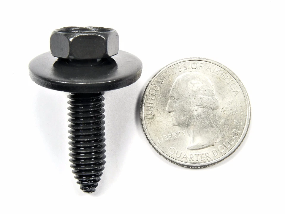 Pernos de carrocería Hyundai - M8-1,25 x 30 mm de largo - 13 mm hexagonal - 24 mm arandela - 15 pernos - #166 Foto 4 de 4