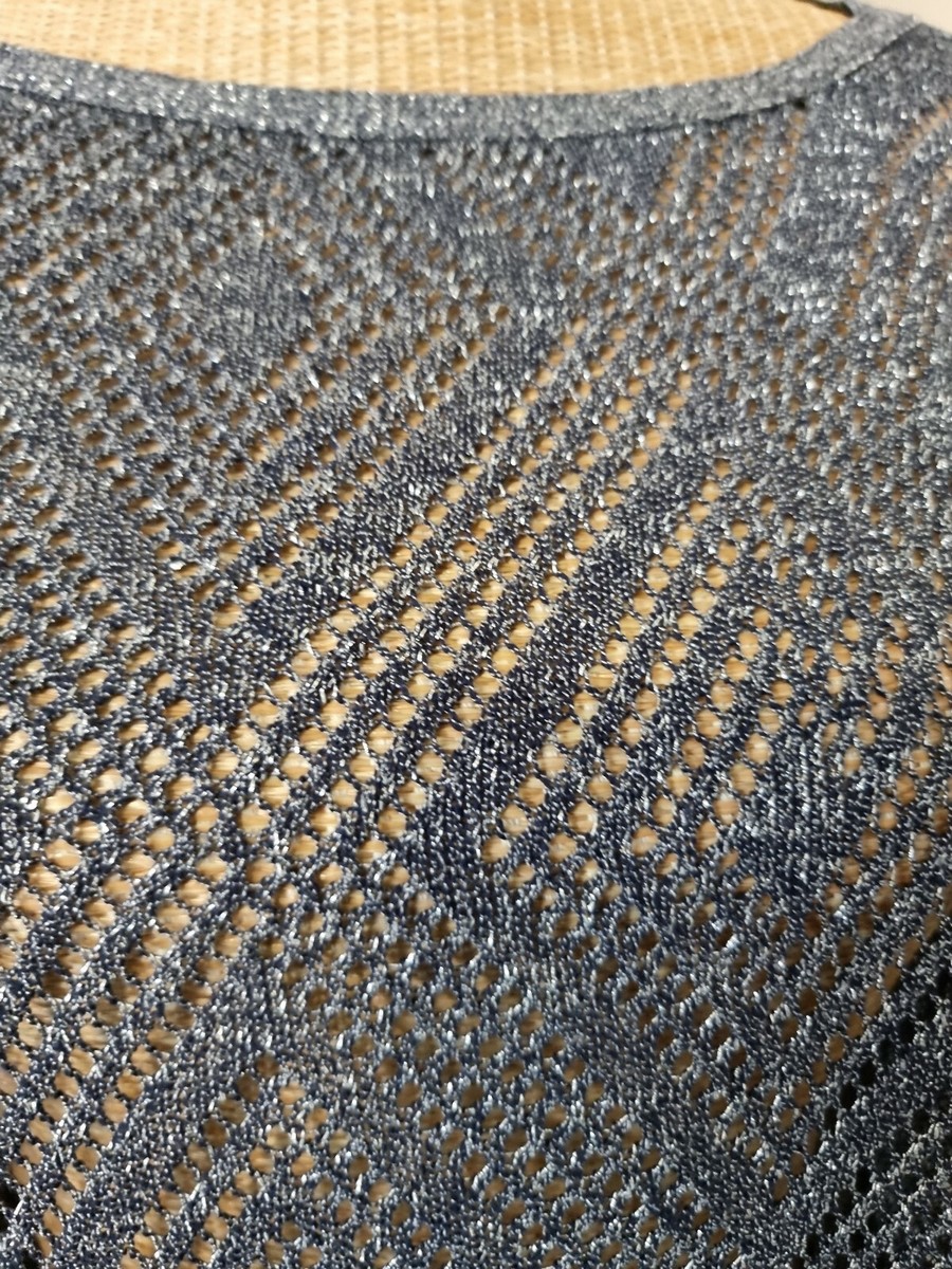 Pull Ajouré Lurex Bleu Foncé SCAPA SPORTS, Taille M, Occasion Très Bon état