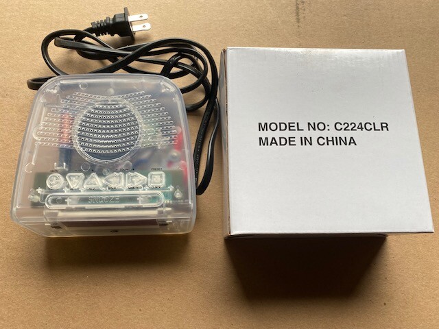 GPX C224CLR Clock Radio Prison Jail Issue Clear See Through