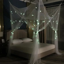 OctoRose Glow in The Dark Bed Canopy Mosquito Net Fits Crib,Twin, Full, Q K CK