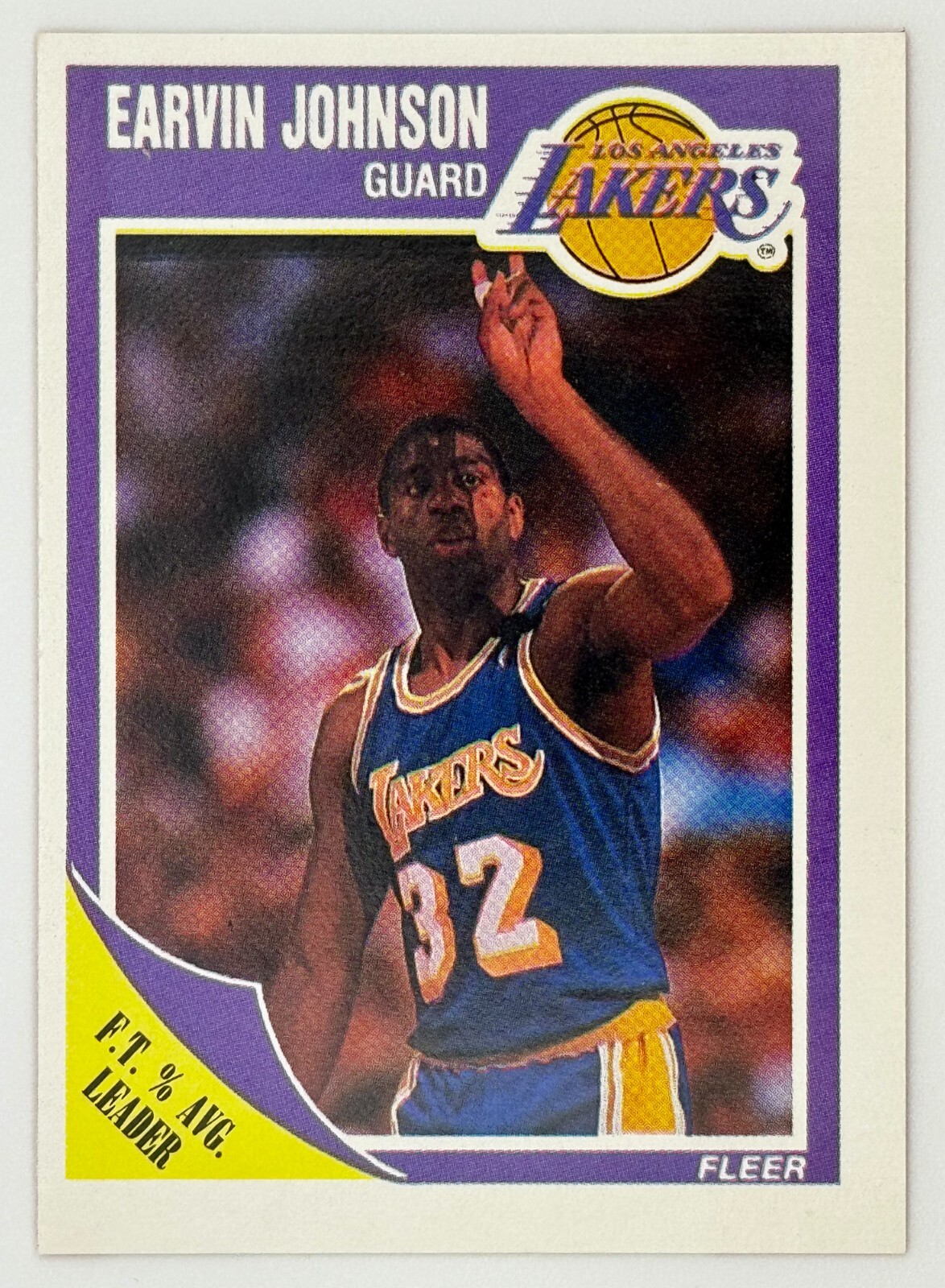 1989-90 Fleer - Earvin (Magic) Johnson #77 FT % AVG Leader - Lakers