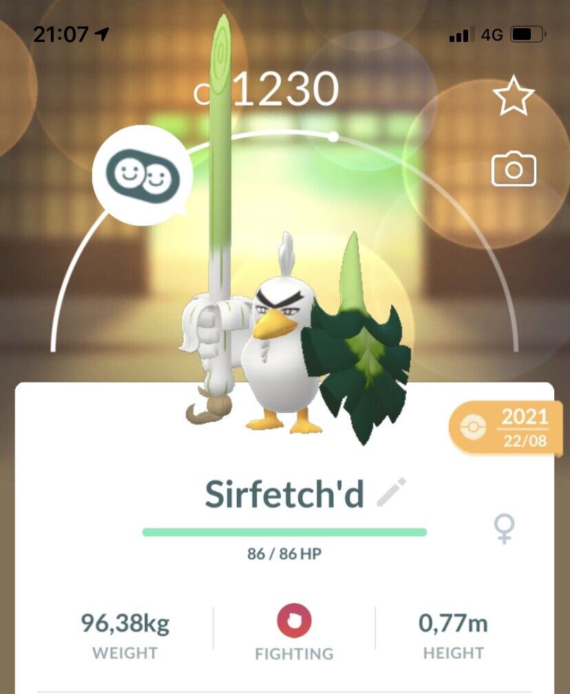 Shiny Farfetch'd Pokemon Trade Go