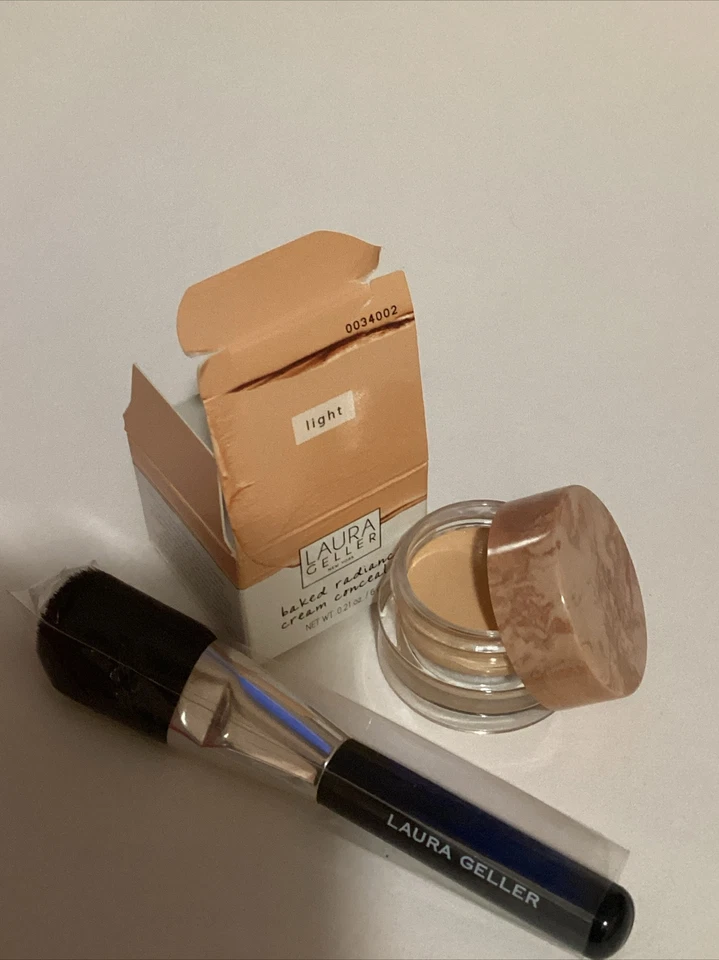 Laura Geller Baked Radiance Cream Concealer - New Boxed 6g Colour Light & Brush - Image 3 of 3