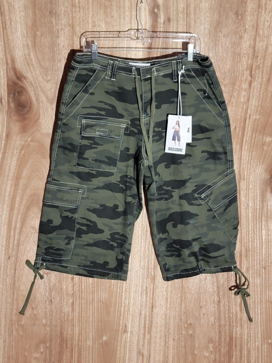 disclosure cargo shorts womens size 7/28 baggy drawstring