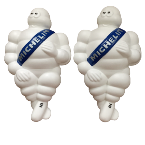 Michelin doll bibendum man 2 x 14" mascot advertise tire white light truck decor - Picture 1 of 9