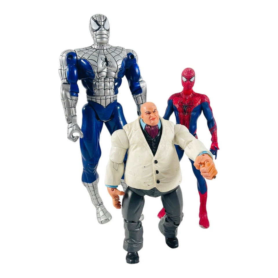 Marvel Spiderman 3pc Action Figure Lot Spider-Man & Kingpin Legends White Suit - Image 4 of 4
