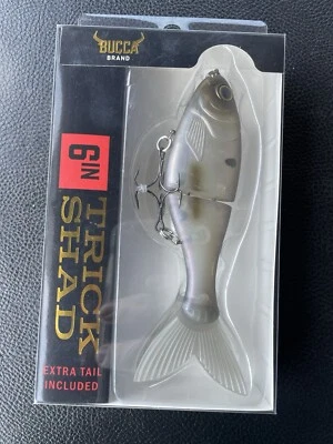 BULL SHAD SWIMBAITS Bucca Brand Trick Shad Matte Shad Hard Swimbait 6 Inch 1.6oz Slow Sinking