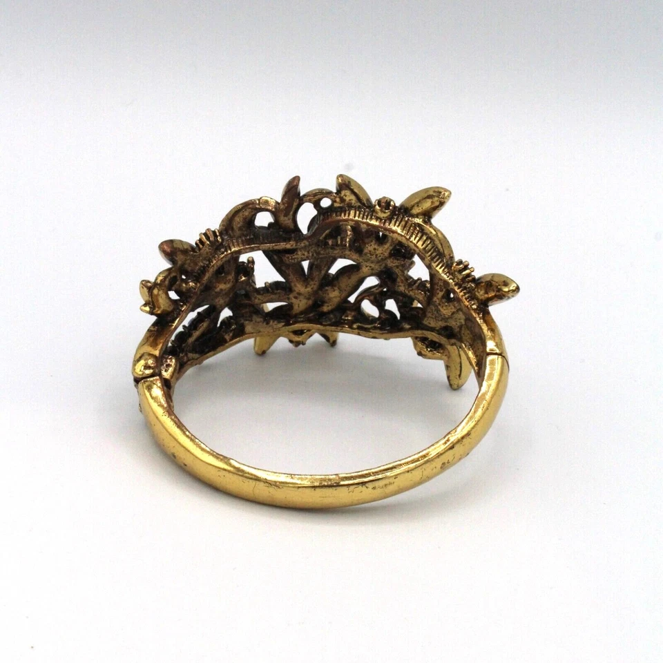 Brazalete Kirks Folly Verde Negro Tono Dorado Esmalte Libélula con Cristales Foto 4 de 4