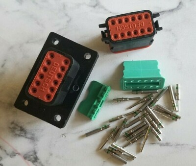 Deutsch DT 12-Pin Flange Mount Connector Kit - Black, 14-16AWG, EZ Crimp Pins, Made In USA - Foto 4