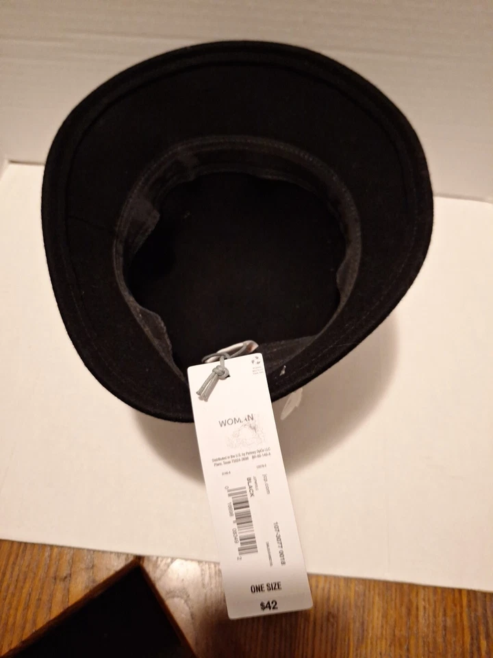 Liz Claiborne Mujer’s Sombrero Bowler Negro Cóctel Aleta Formal Elegante Foto 3 de 3