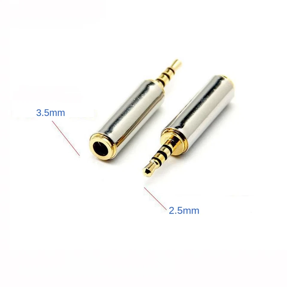 Metal 2.5mm Male Jack to 3.5mm Female Stereo Headphones Audio Adapter Converter - Image 2 of 4