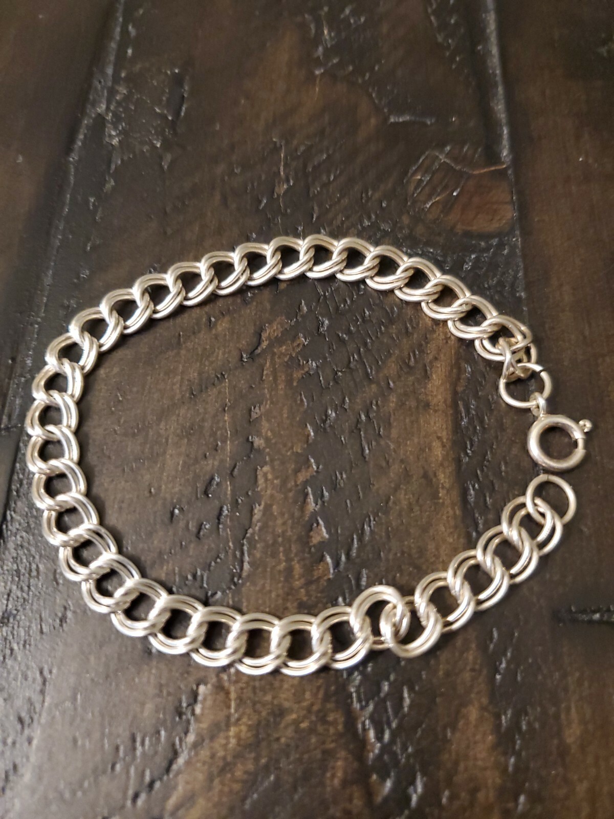 7.5" Double Link 925 Solid Sterling Silver Charm … - image 2