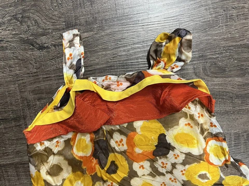 NWT Catimini Girls Toddler 100% Silk Sleeveless Ruffle Fall Color Shirt Size 5 - Image 3 of 4