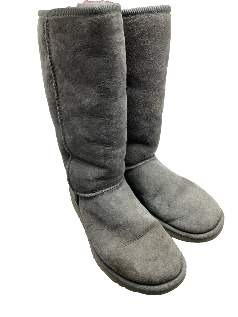 UGG Australia Boots Women's 7 Gray Classic Tall II Shearling