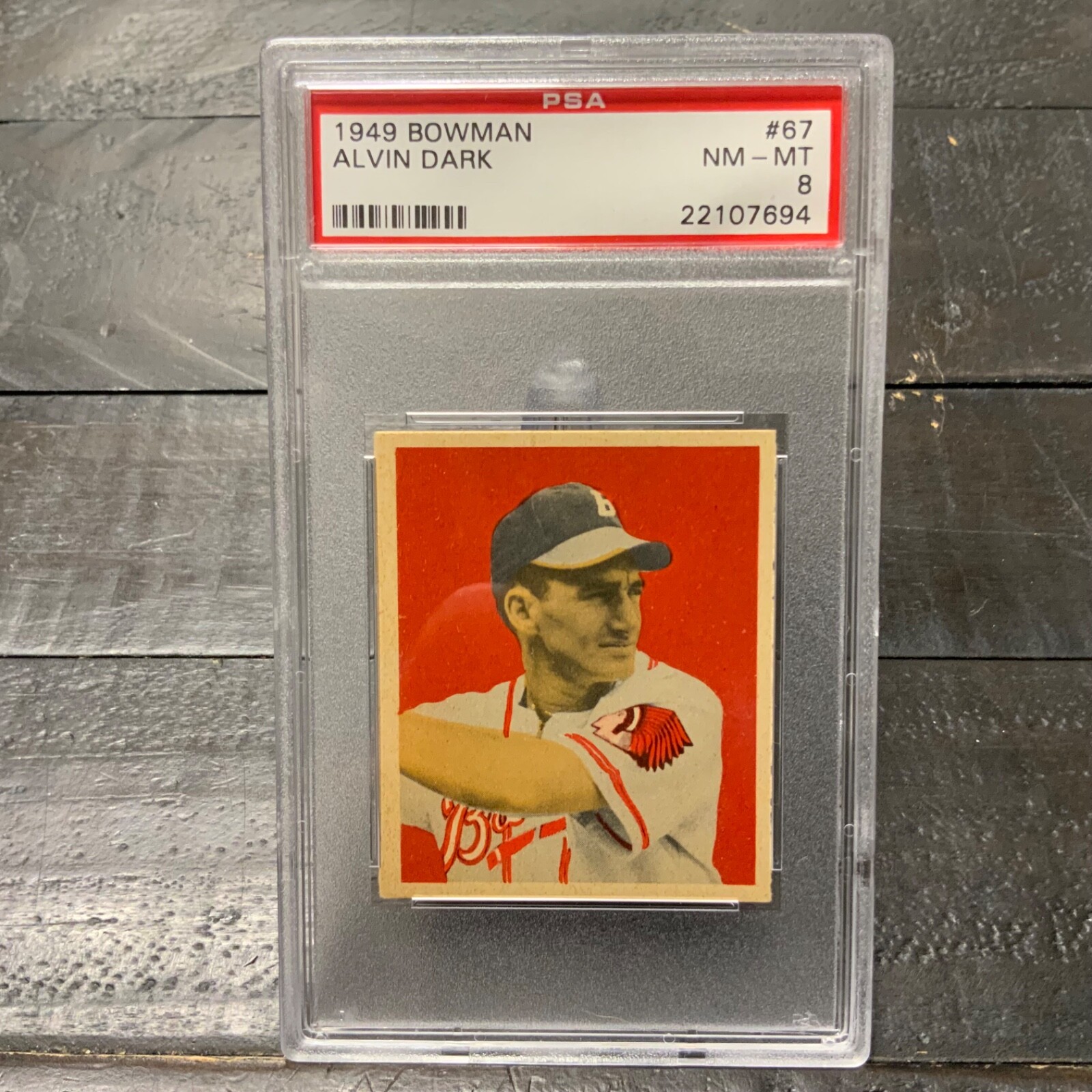 1949 Bowman Alvin Dark #67 *Braves* PSA 8 NM-MT